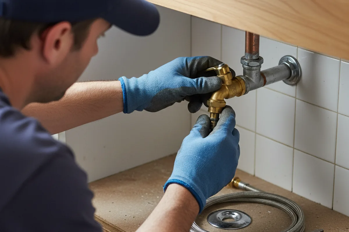 Shutoff valve and fitting work during Emergency Plumbing in Salamonia